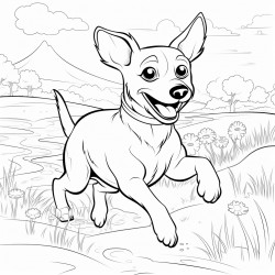 dog running in a field