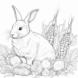 rabbit eats corn