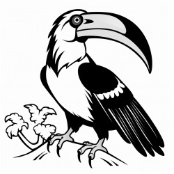 draw me an image of hornbill background sarawak flag