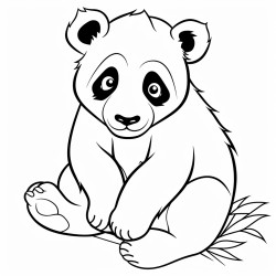 panda zjada liscie
