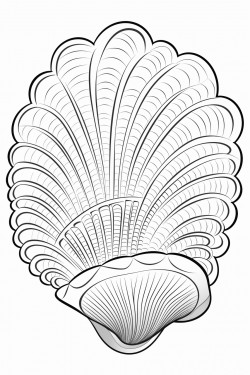 big sea shell with design