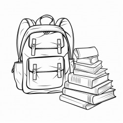 books stationery and school bag