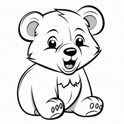 a joyful bear cub