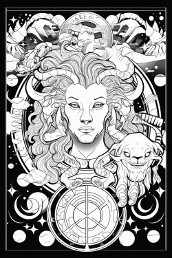 the front page design for a coloring book of the zodiac