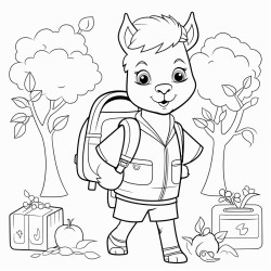first day of school with apple and llama