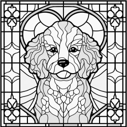 stained glass poodle