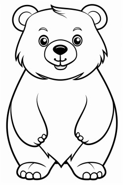 a full body coloring page of a bear