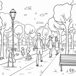 people walking in park