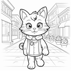 a cat strutting through the mall