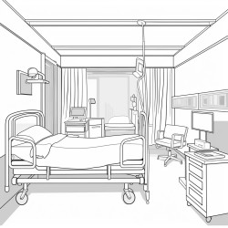 hospital room from bed perspective