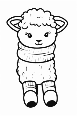 a cute warm wool socks  coloring bookvector white background black and white black drawing