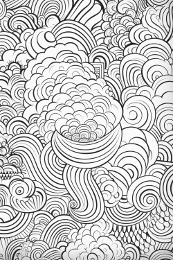 a cute zen patterns  coloring bookvector white background black and white black drawing