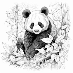 panda eats leaves