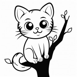 cat sitting on a tree