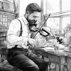 man playing the violin