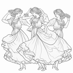 art neuveau style dancers
