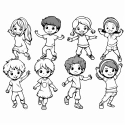 ten children dancing at school