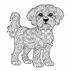 dog coloring for adults