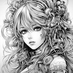 anime girl dark goth steampunk