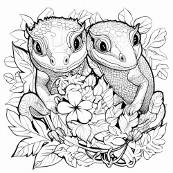 two geckos chilling