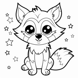 starryeyed raccoon a raccoon with stars for eyes and a dreamy expression