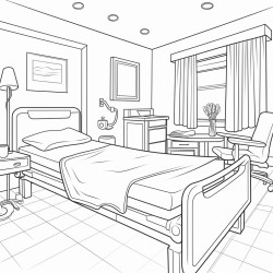hospital room from bed perspective