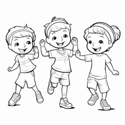children exercising