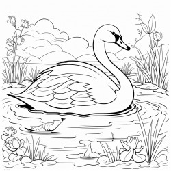 swan in lake