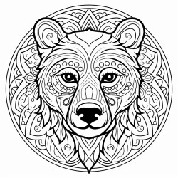 a mandala of a bear
