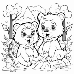 two bears in a forest