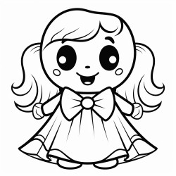 a happy ghost with a bow siple and bold