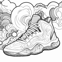 a basketball shoe with a tiedye pattern and a psychedelic vibe