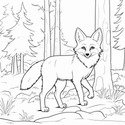 realistic fox in a forest shaking its paw