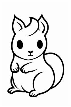 simple minimalistic squirrel vector logo style proud