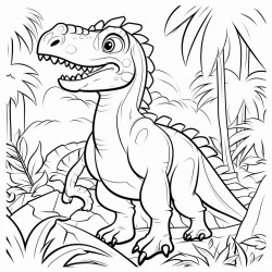a dinosaur in a jungle