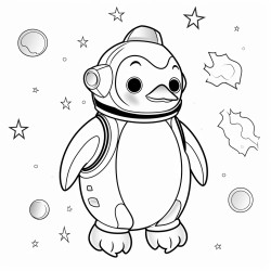 penguin in space