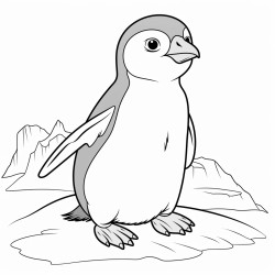 a cute icelandic chinstrap penguin