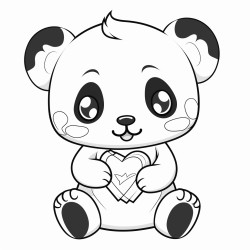 baby panda holding playing card 7 spade
