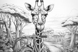giraffe with cycle