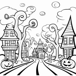 candy trees in spooky street