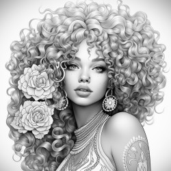 black girl hippy with curly hair