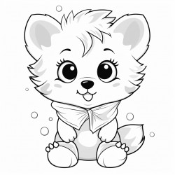 sweet baby furry in a diaper