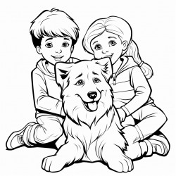 kids and dog