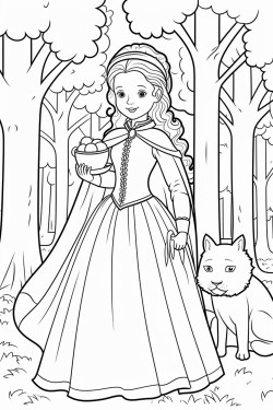 una princesa con una rana en la mano en un bosque