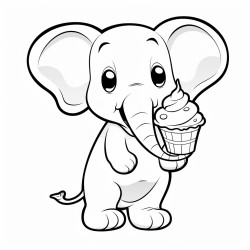 a cute elephant  eating ice cream