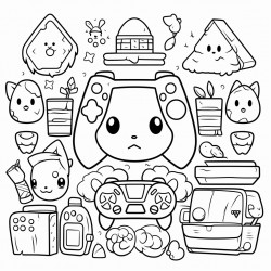 kawaii style gamer theme