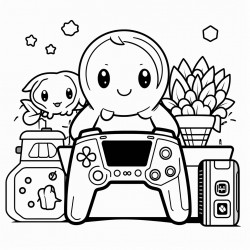 kawaii style gamer theme