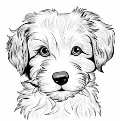 an adorable aussiedoodle puppy face