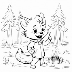 fox putting fires out in the forest