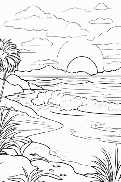 golf course near beach at sunset